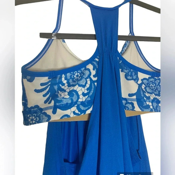 Lululemon No Limits Tank in Beaming Blue/Laceoflage Polar Cream Beaming Blue - Picture 10 of 13